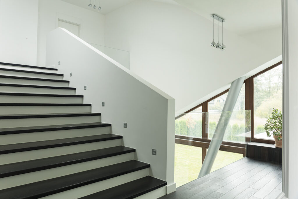 Spacious corridor with stairs